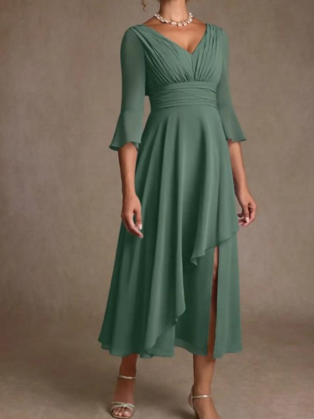Mother of Bride/Groom Formal Gown in Eucalyptus Green